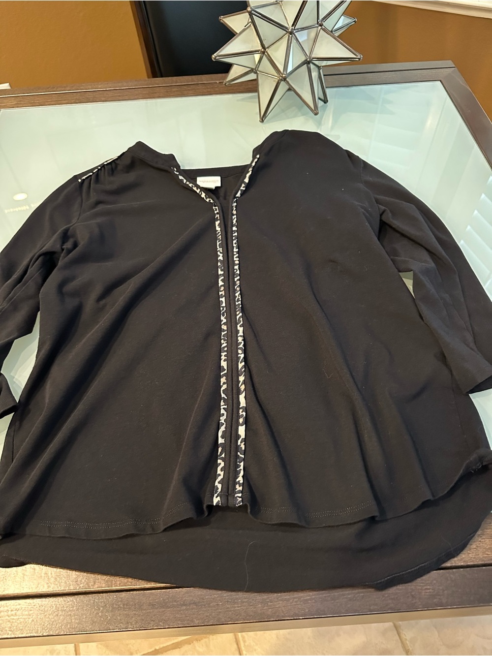 Chico's Black Top with Contrast Trim.  Chico size 2 (large)